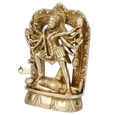 Indian Brass handicraft Hindu Goddess Maha Kali Standing Idol Statue Figurine 6