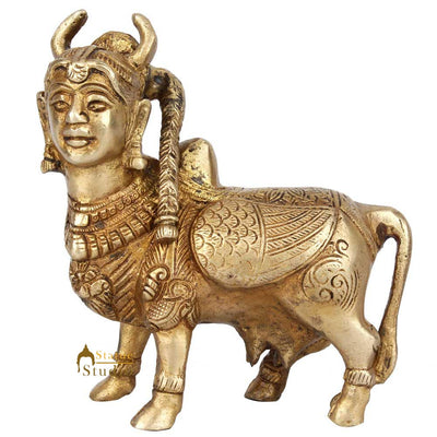 Indian Hindu Sacred Holy Feng Shui Vastu Home Décor Kamdhenu Cow Idol Statue 5"