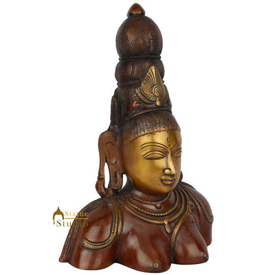 Antique Vintage Indian Handmade Tibet Buddhist Goddess Tara Bust Statue 10"