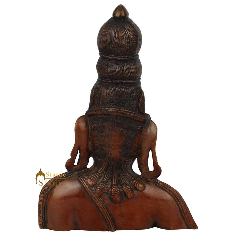 Antique Vintage Indian Handmade Tibet Buddhist Goddess Tara Bust Statue 10"