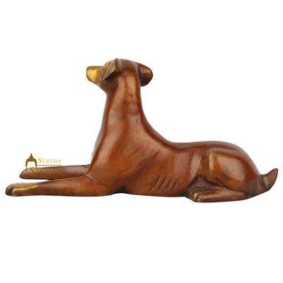 Indian Brass Sitting Dog Animal Fine Home Office Décor Statue Showpiece 4"