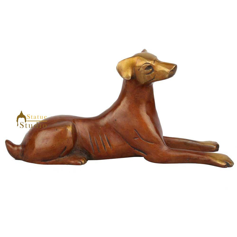 Indian Brass Sitting Dog Animal Fine Home Office Décor Statue Showpiece 4"