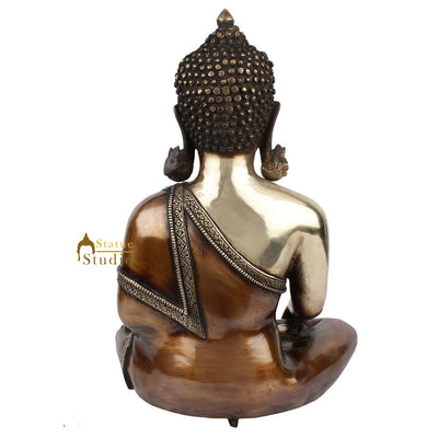 Indian Brass Bodhisattva Kundal Buddha Décor Gift Statue Idol Masterpiece 16"