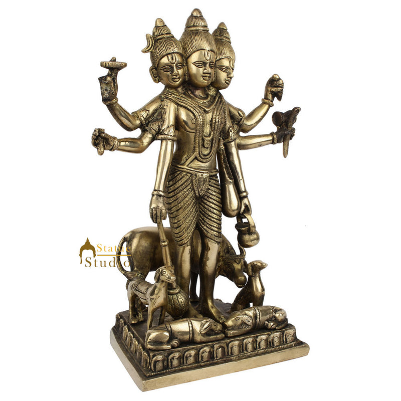 Hindu Trinity Of God Creator of Universe Lord Brahma Fine Murti Idol Statue 12"
