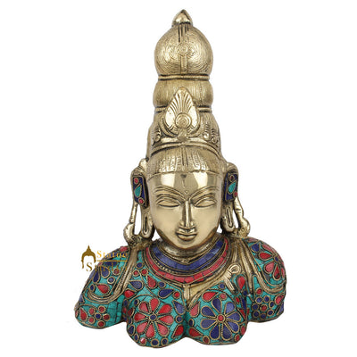 Fine Nepali Inlay Exclusive Goddess Tara Bust Statue Showpiece Décor Idol 10"