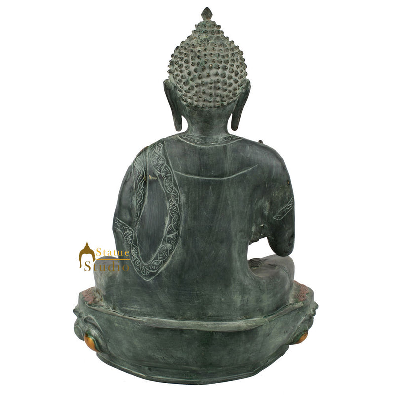 Antique Imitation Sakyamuni Lord Buddha Sitting Idol Statue Décor Gift Murti 19"