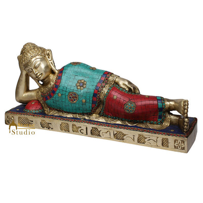 Tibetan Chinese Lord Buddha Sleeping Bodhisattva 1.5 Feet Idol Décor Gift Statue