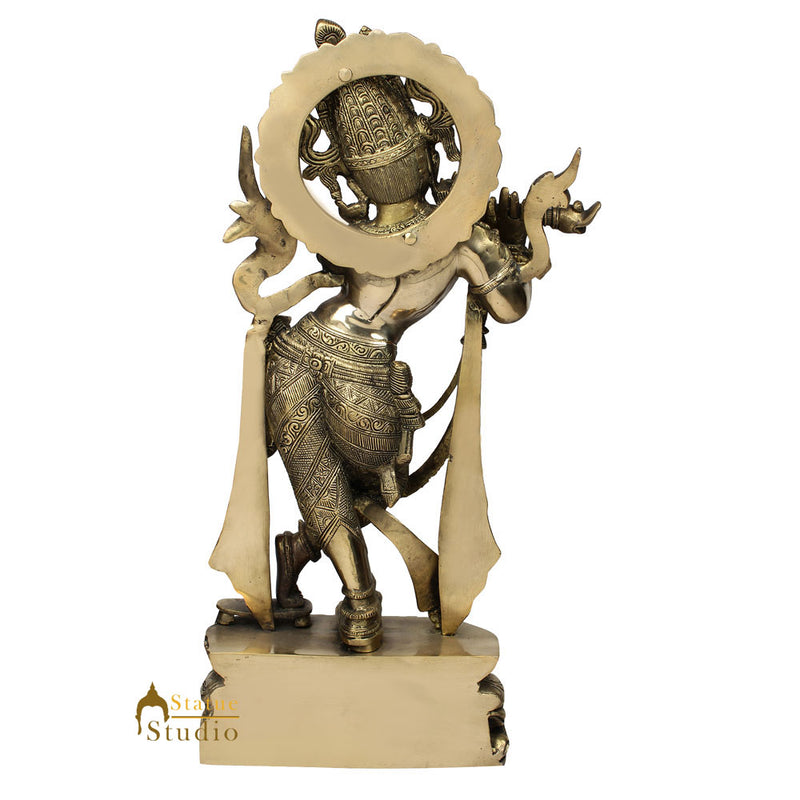 Indian Hindu God Lord Krishna Fluting Fine Décor Idol Gift Murti Statue 2 Feet