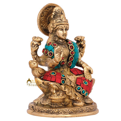 Indian Hindu Goddess Of Wealth Lakshmi Murti Idol Laxmi Diwali Gift Statue 5"