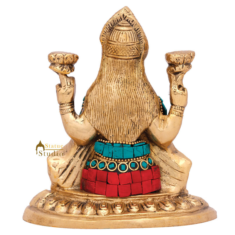 Indian Hindu Goddess Of Wealth Lakshmi Murti Idol Laxmi Diwali Gift Statue 6"