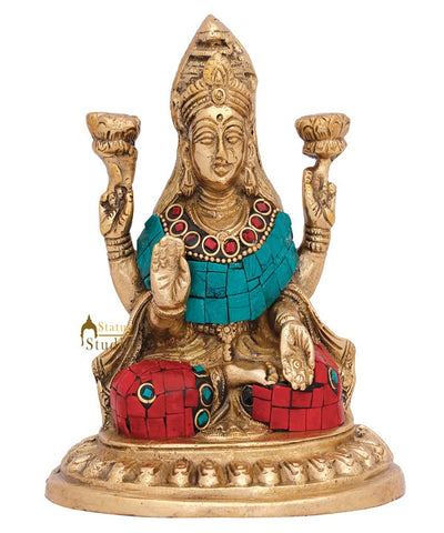 Indian Hindu Goddess Of Wealth Lakshmi Murti Idol Laxmi Diwali Gift Statue 6"
