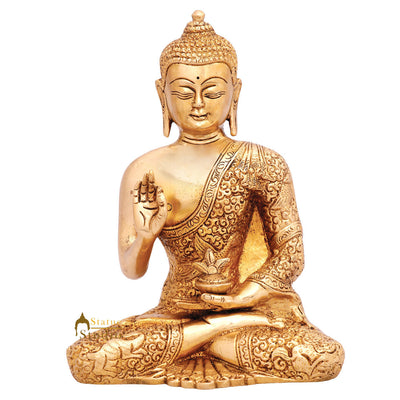 Indian Buddhist Sakyamuni Carved Buddha Idol Décor Statue Small Gift Item 7"