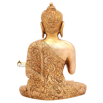 Indian Buddhist Sakyamuni Carved Buddha Idol Décor Statue Small Gift Item 7"