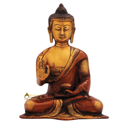 Small Metal Handmade Blessing Buddha Idol Lucky Décor Gift Statue Figurine 8"