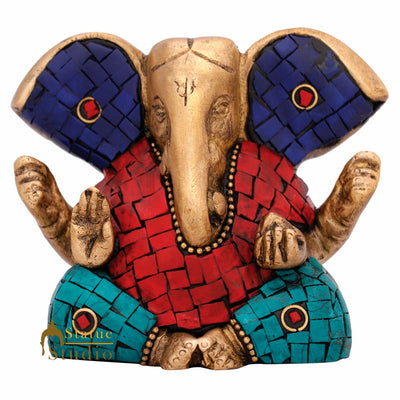 Hindu Deity God Ganpati Idol with Big Ears Small Ganesha Décor Gift Statue 3"