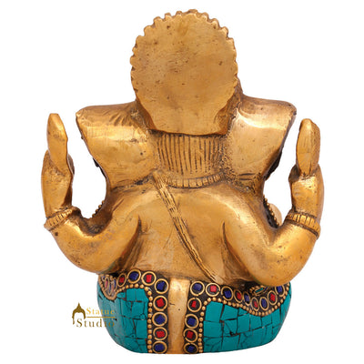 Small Fine Ganesha Idol Ganapti Mini Murti Décor Diwali Wedding Gift Statue 4"