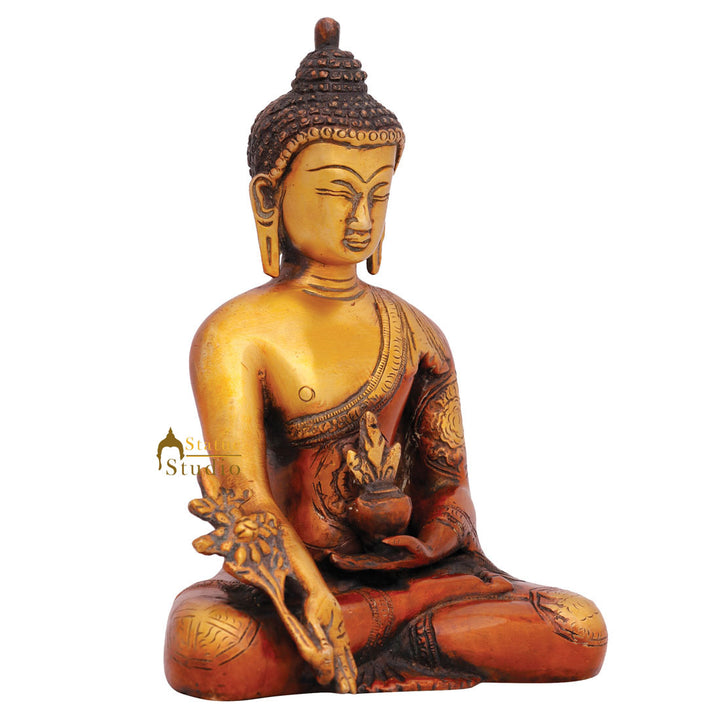 Small Medicine Buddha Murti Idol Showpiece Mini Home Office Décor Statue 7"