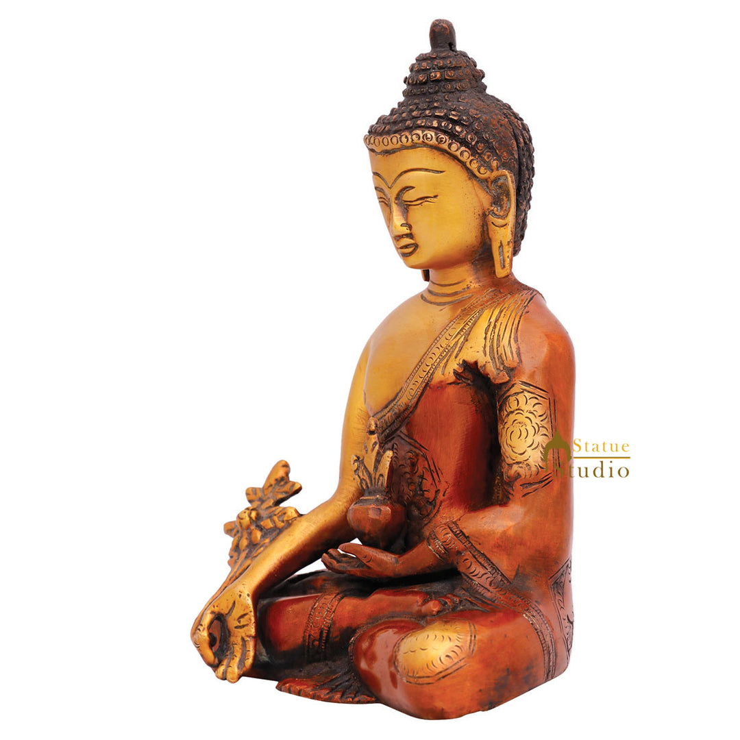 Small Medicine Buddha Murti Idol Showpiece Mini Home Office Décor Statue 7"