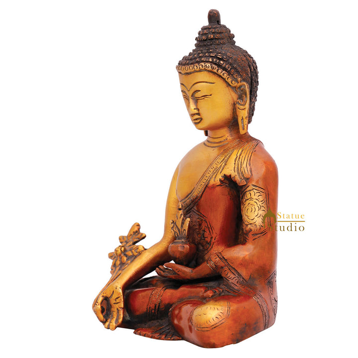 Small Medicine Buddha Murti Idol Showpiece Mini Home Office Décor Statue 7"