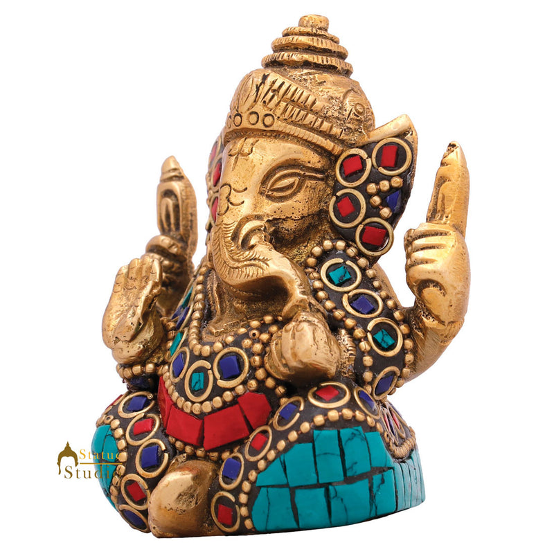 Small Lord Ganesha Corporate Wedding Diwali Décor Gift Mini Statue Inlay Idol 2"