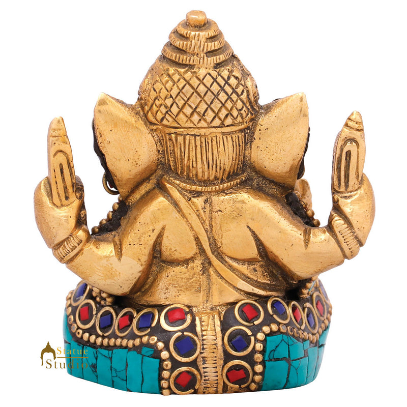 Small Lord Ganesha Corporate Wedding Diwali Décor Gift Mini Statue Inlay Idol 2"