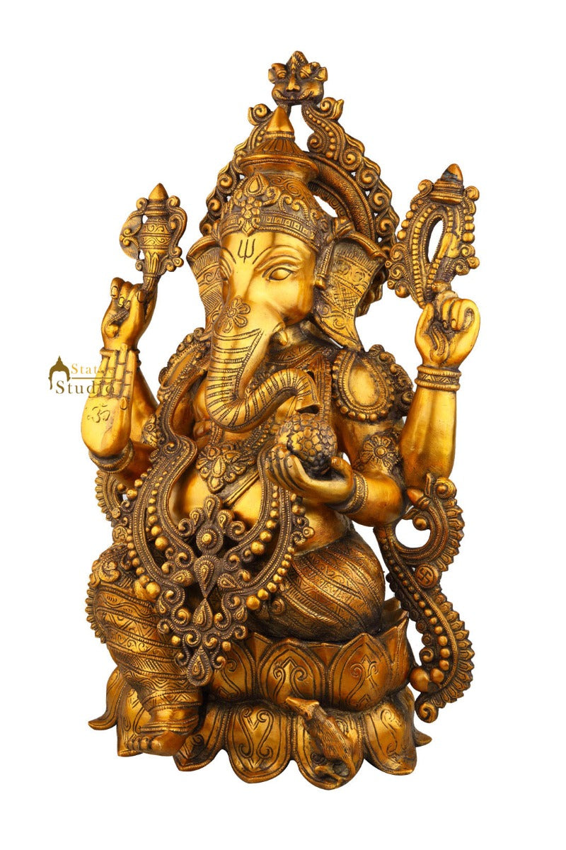Indian Hindu Lord Ganesha Idol Large Size Ganpati Big Décor Statue 2 Feet Figure