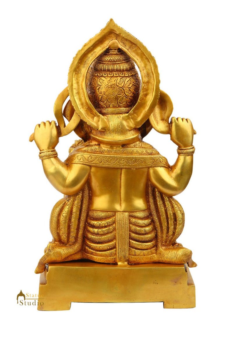 Metal HandCrafted Lord Ganpat Décor Idol Lucky Gifting Statue 1.5 Feet Showpiece