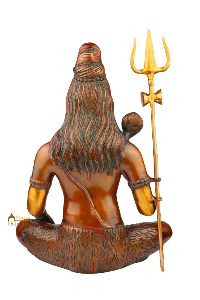 Indian Antique Hindu God Blessing Lord Shiva Shankar Statue Décor Idol 20"