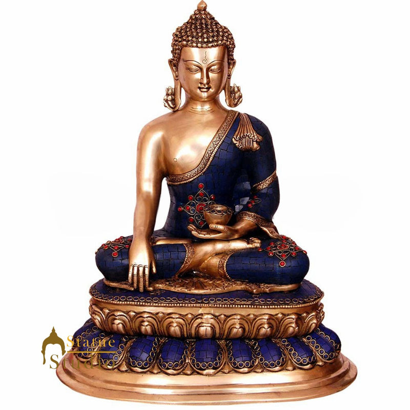 Large Size Home Office Room Décor Buddha Inlay Statue Big Idol For Sale 22"