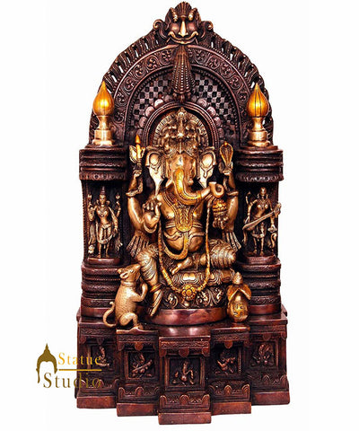 South Indian Antique Hindu God Ganesh Lucky Décor Gift Ganpat Murti Statue 19"