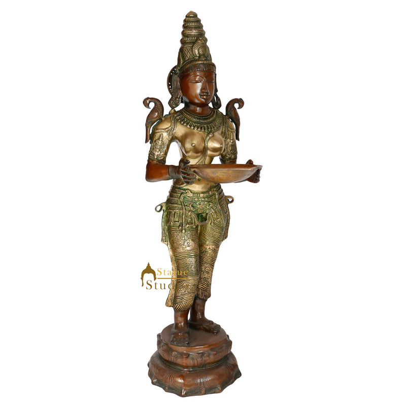 Large Religious Spiritual Welcome Décor Deep Lady Deeplakshmi Idol Statue 43"