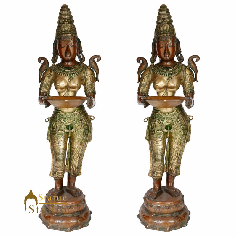 Large Religious Spiritual Welcome Décor Deep Lady Deeplakshmi Idol Statue 3.5ft