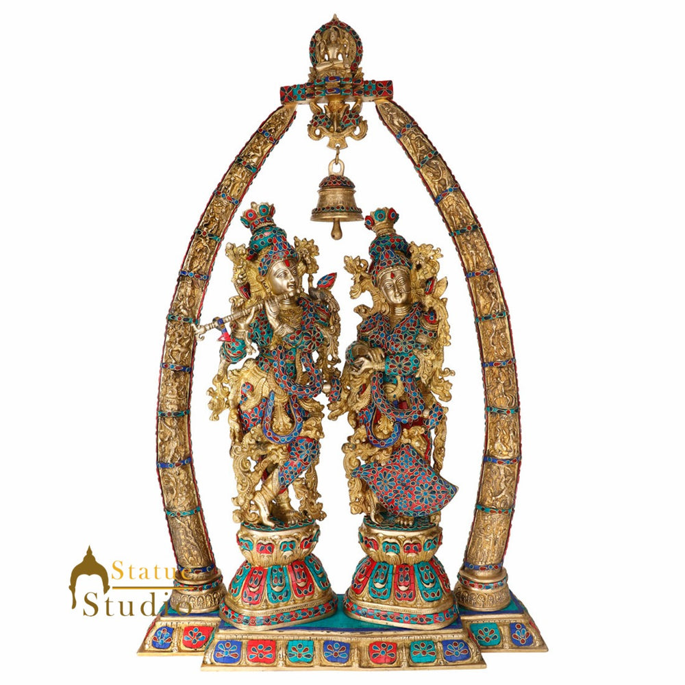 Large Radha Krishna Arch Set Religious Gift Décor Statue Masterpiece Idol 4 Feet -459805