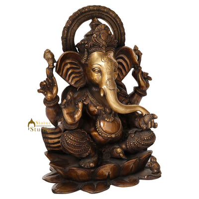 Indian Hindu God Lord Vinayak Ganesha Statue Ganpati Moorti Décor Gift Idol 19"