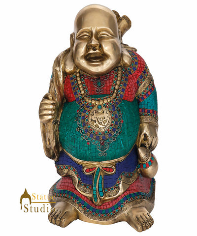Feng Shui Chinese Laughing Happy Buddha Vastu Décor Fine Statue Showpiece 19"