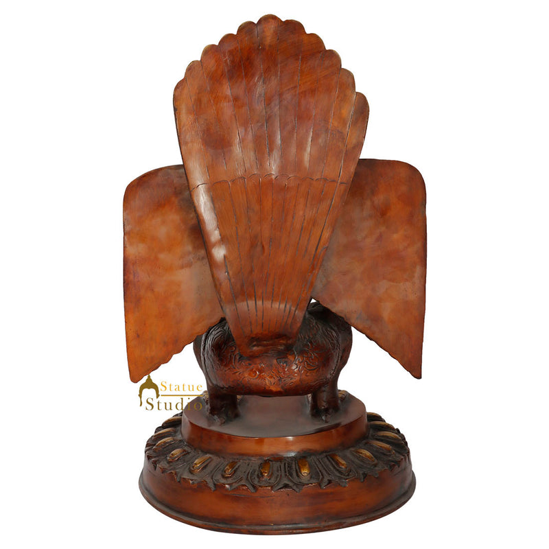 South Indian Lucky God Brass Garuda Rare Vintage Statue Idol Décor Showpiece 17"