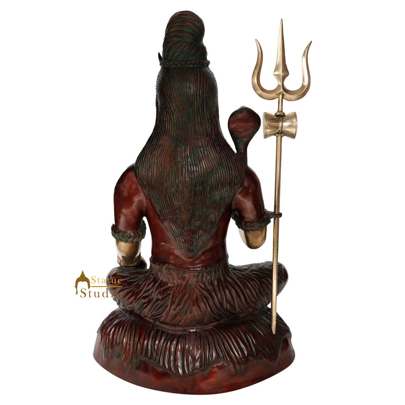 Large Size Hindu God Mahayogi Shankar Idol Lord Shiva Lucky Décor Statue 3 Feet