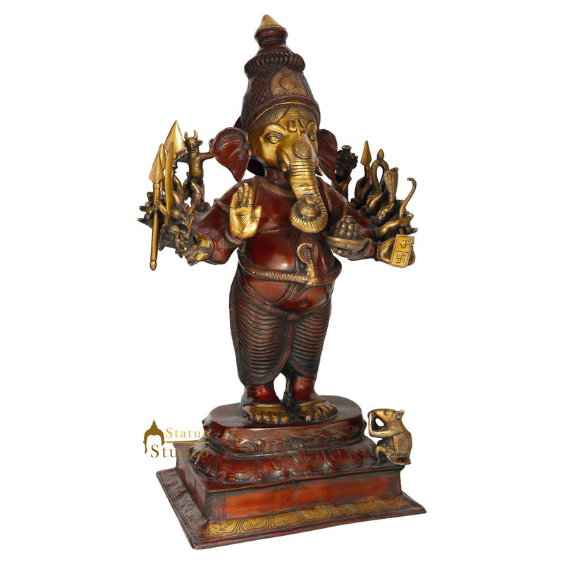 Large Size Standing Rare Ganesha Idol Ganpati Lucky Décor Gift Statue 2.5 Feet