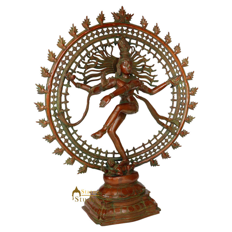 Bronze Finish Dancing Shiva Lord Nataraja Décor Statue Natraj Lucky Idol 32"