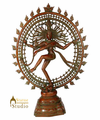 Bronze Finish Dancing Shiva Lord Nataraja Décor Statue Natraj Lucky Idol 32"