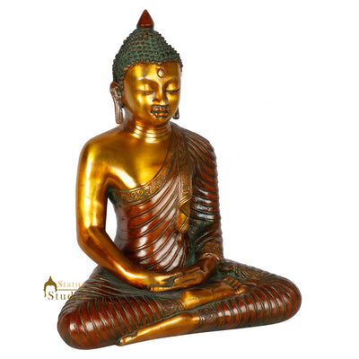Indian Made Burmese Meditating Buddha Home Peace Décor Idol Statue Figure 13"