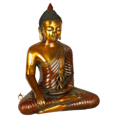 Indian Made Burmese Earth Touching Buddha Home Décor Idol Statue Figure 13"