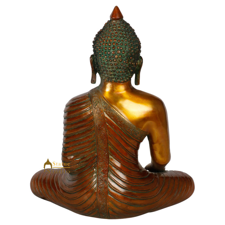 Indian Made Burmese Earth Touching Buddha Home Décor Idol Statue Figure 13"