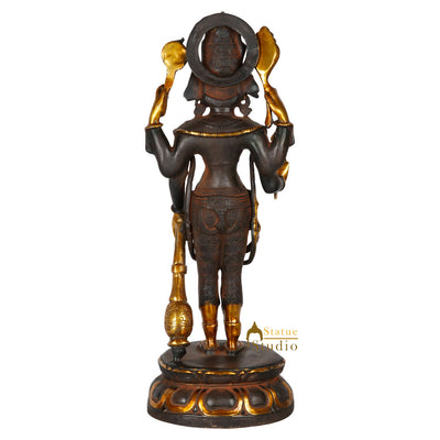 Antique Finish Rare Hindu Standing Vishnu Statue Religious Décor Idol Art 2 Feet
