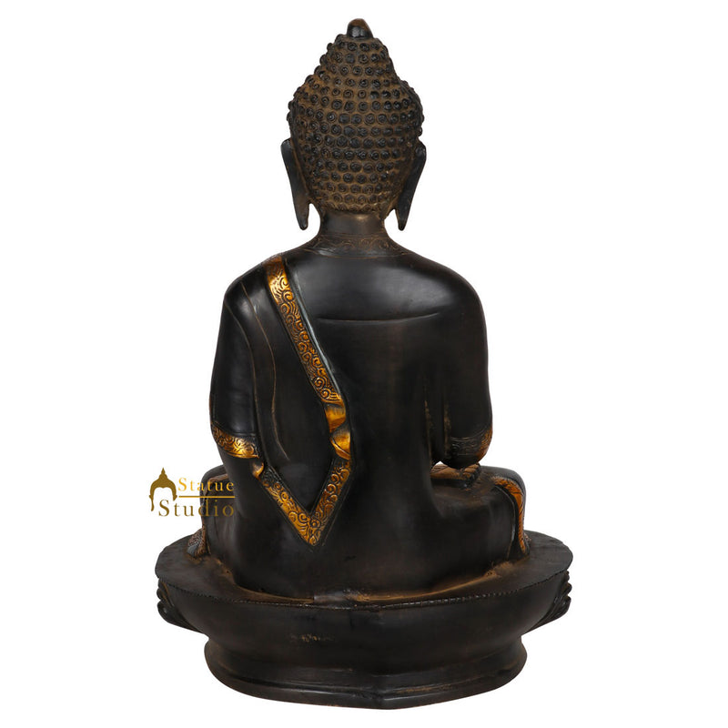 Indian handmade Brass Handicraft Buddha Gift Idol Décor Statue Figurine 16"