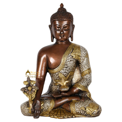 Indian Medicine Sakyamuni Buddha Corporate Gift Idol Décor Statue Figurine 8"