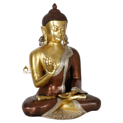 Vintage Look Exclusive Brass Kundal Buddha Feng Shui Vastu Décor Statue Idol 13"