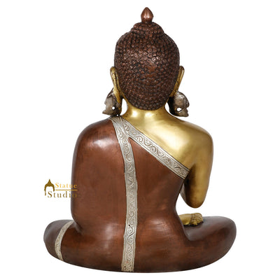 Vintage Look Exclusive Brass Kundal Buddha Feng Shui Vastu Décor Statue Idol 13"