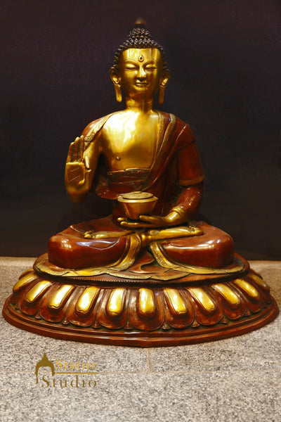 Brass Buddha Statue For Home Décor Diwali Corporate Gift Showpiece 35"