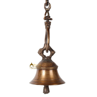 Indian Handmade Home Temple Religious Spiritual Brass Hanging Bell 3"